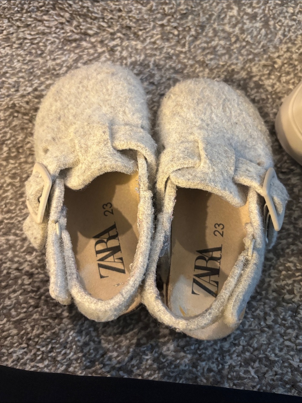 ZARA Cream Wool-Look Mary Jane Shoes